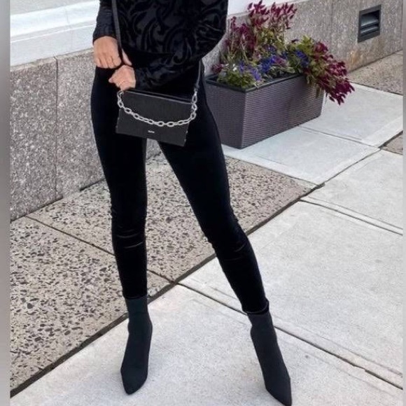 NEW SPANX Velvet/Velour High Rise Leggings Black Size XL